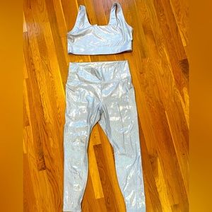 Fabletics Glitter Sports Bra and Leggings Set